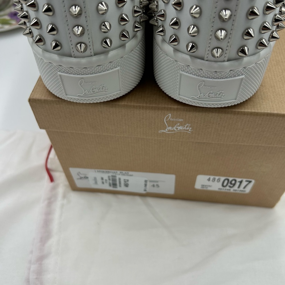 Men's Christian Louboutin roller boat  spiked sneakers size 45 made in Italy - Picture 7 of 11